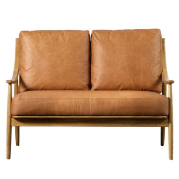 Millow 2 Seater Brown Leather Sofa