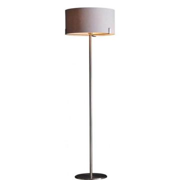 Floor Lamp Kastor with Slate Grey Faux Linen Shade