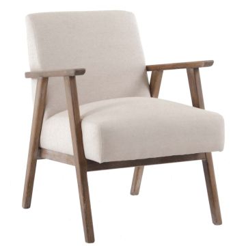 Hereford Natural Linen Mid Century Style Armchair