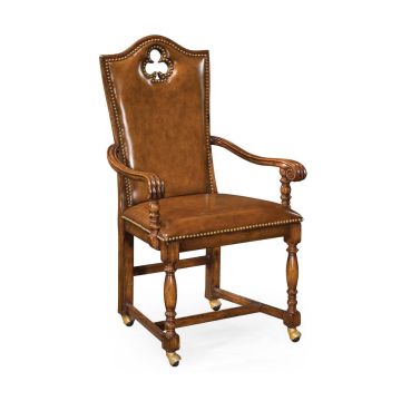 High Back Armchair Playing Card Club - Leather