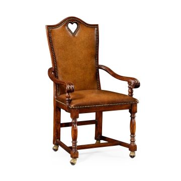 High Back Armchair Playing Card Heart - Leather