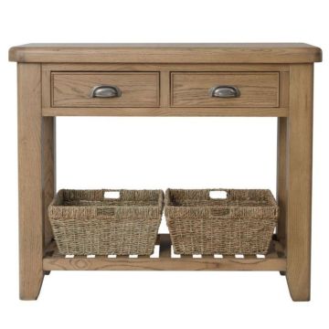 Rustic Console Table with 2 Drawers
