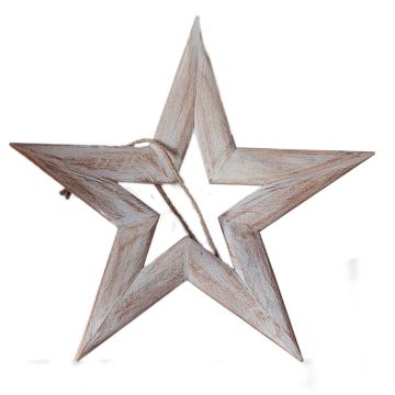 Madeline Hanging White Wooden Star Small