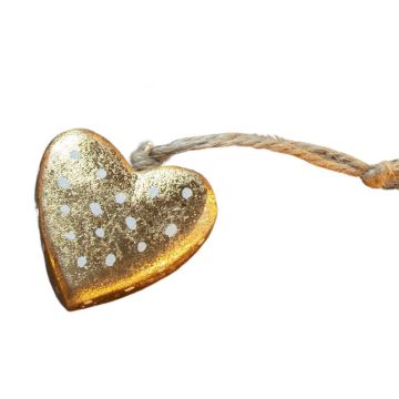 Hanging Gold Dotted Hearts Set of 6