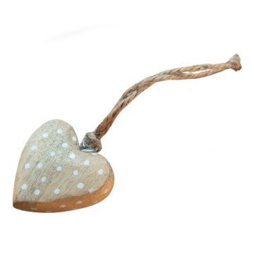 Hanging Natural Dotted Hearts Set of 6