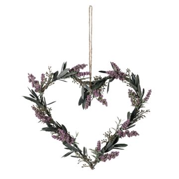 Large Artificial Lavender Hanging Heart