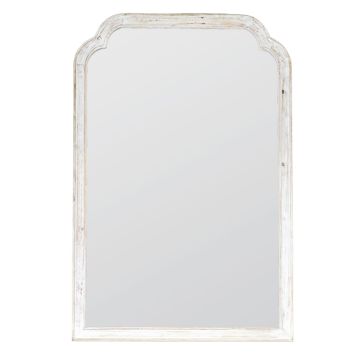 Alexander Distressed White Wooden Mirror