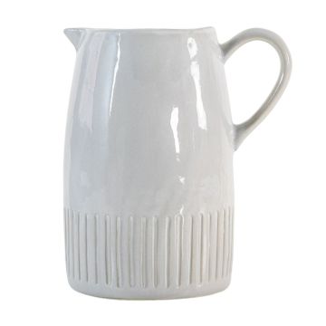 Agatha White Porcelain Ridged Jug