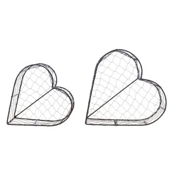 Bella Wire Heart Baskets Wire Set of 2