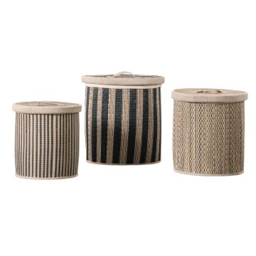 Eden Set of 3 Seagrass Baskets with Lids
