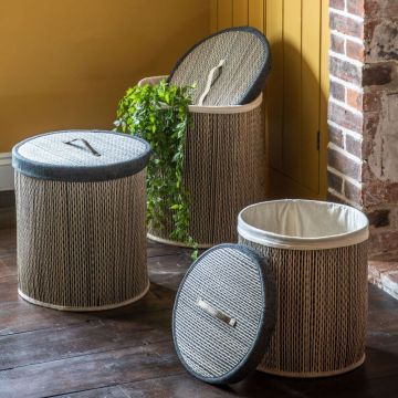 Emery Set of 3 Seagrass Baskets with Lids