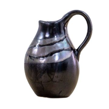 Avery Large Black Vase with Handle