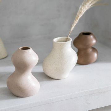 Ripple Set of 3 Neutral Vases Small