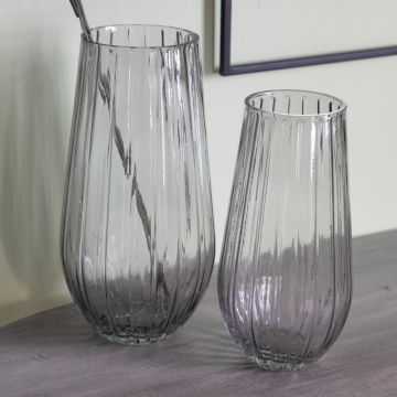 Emma Medium Grey Glass Vase