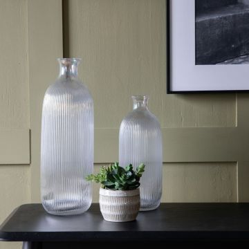Gabriella Large Clear Glass Bottle Vase