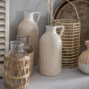 Brayden Small Glass & Weave Jar Vase