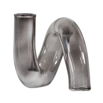 Swirl Grey Glass Vase