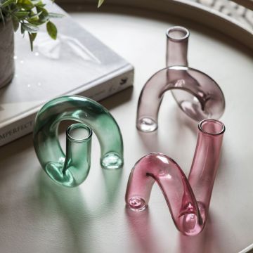 Swirl Pink Glass Vase