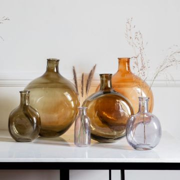 Kamari Brown Glass Bottle Vase Large