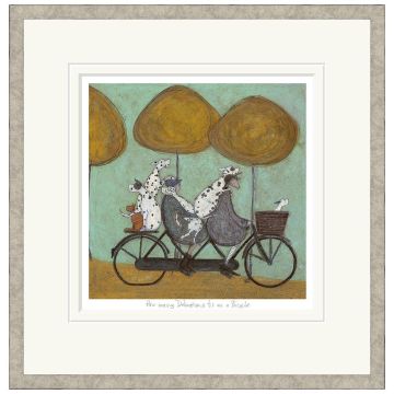 How Many Dalmations Fit On A Bicycle? by Sam Toft - Limited Edition Framed Print