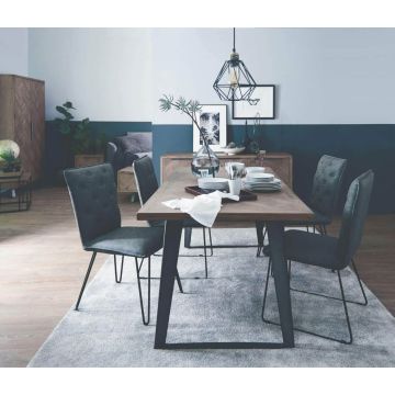 Parquet 2.2m Fixed Top Dining Table 
