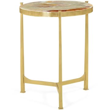 Medium Round Lamp Table with Brass Base