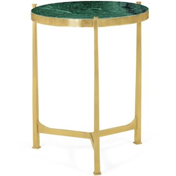 Medium Round Lamp Table with Brass Base