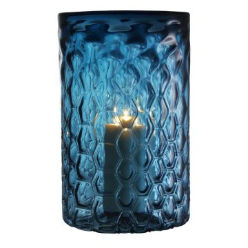 Large Hurricane Candle Holder Aquila in Blue