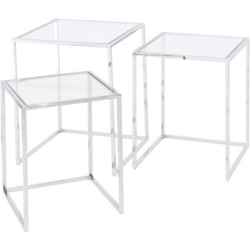 Libra Linton Stainless Steel Nesting Tables set of 3