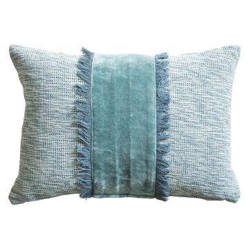 Ocean Blue Fringe Cushion