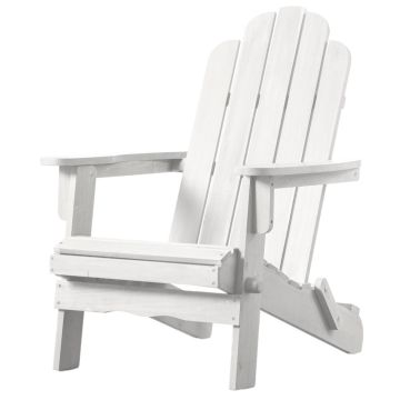 Tenby Folding Outdoor Lounge Chair in Whitewash