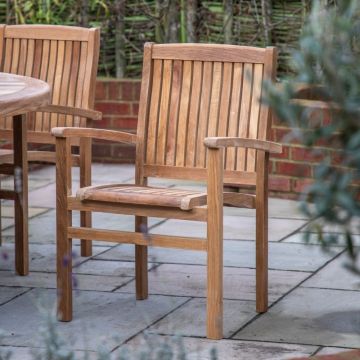 Minorca Teak Outdoor Dining Chair Set of 2