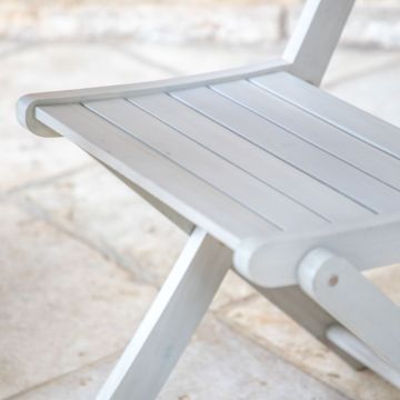 Miami White Folding Garden Chair Set of 2