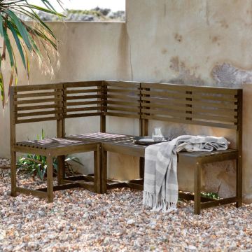 San Diego Wooden Modular Balcony Bench in Natural
