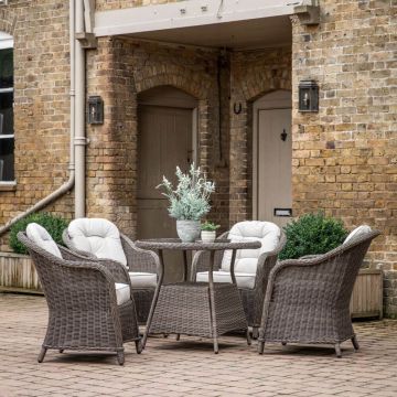 Edale 4 Seater Brown Rattan Dining Set