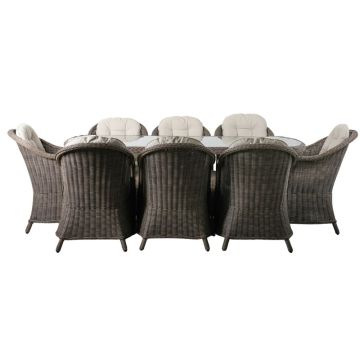 Edale Brown Rattan 8 Seater Dining Set