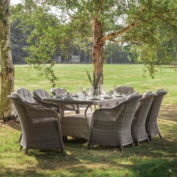 Edale Brown Rattan 8 Seater Dining Set