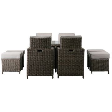 Chilham 8 Seater Rattan Cube Dining Set in Natural