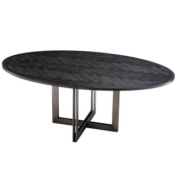 Melchior Oval Dining Table in Charcoal