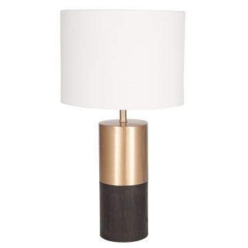 Pacific Lifestyle Table Lamp Wood/Brass with Shade