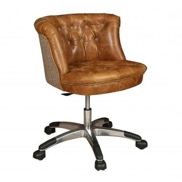 Austin Buttoned Tweed Office Chair