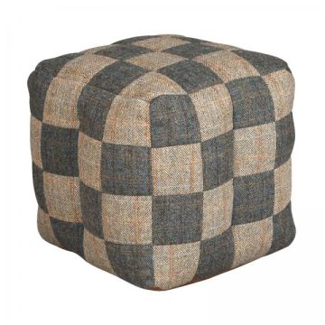 Patchwork Bean Bag in Mixed Wool - Grey
