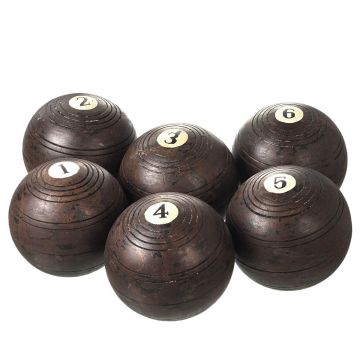 Bowls Set of 6 Wood Distressed Diameter 14cm