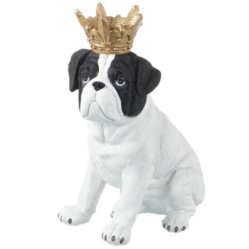 Parlane Deco Bulldog King Black/White/Gold H.22cm