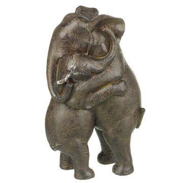 Elephants Hugging Brown - S