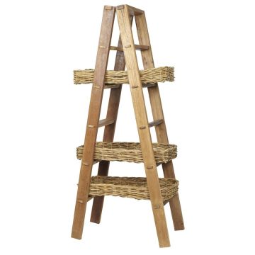 Ladder W/3 Willow Baskets Height 183cm