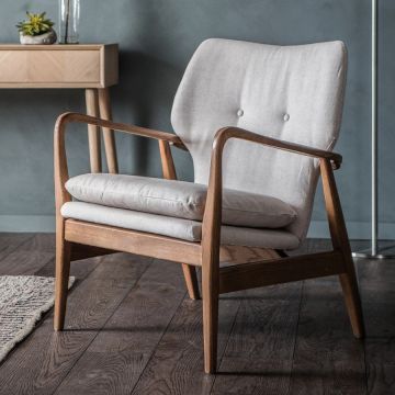 Armchair Kanpur in Linen Natural