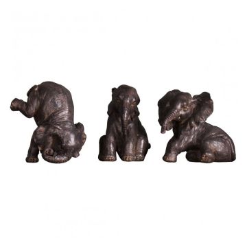 Majestic Elephant Figurine Trio
