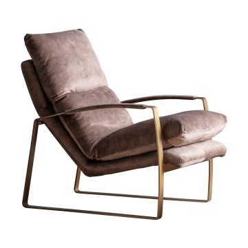 Lounger Chair Havana in Suedette Mineral