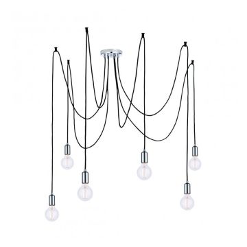 Pendant Light 6 Cluster Ares Silver